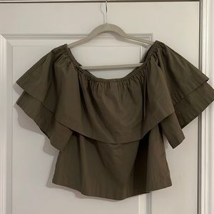 Olive off the shoulder blouse